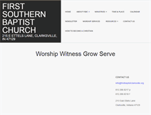 Tablet Screenshot of firstbaptistclarksville.org